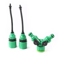 y type tap connectors with quick adapter for 35mm hose garden irrigation water splitter for 18 tubing fittings 1 set