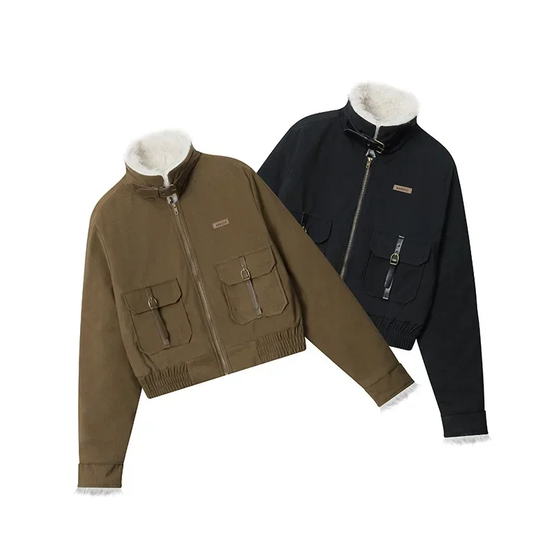 Женская короткая хлопковая куртка универсальная Стильная верхняя одежда с