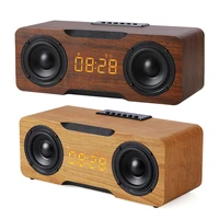 m8c wooden clock bluetooth speaker supports u disk tf card function home desktop speaker