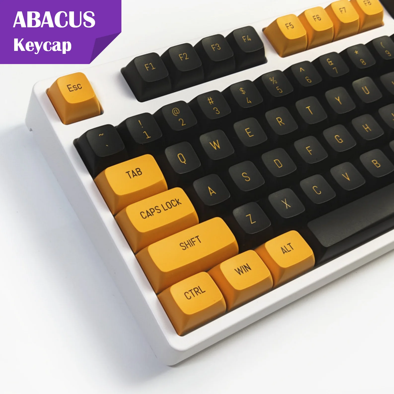 

ABACUS CSA Profile PBT Keycaps 149 Keys Double-shot Black Yellow Keycap Set for DIY Custom Mechanical Gaming Keyboard Keycaps