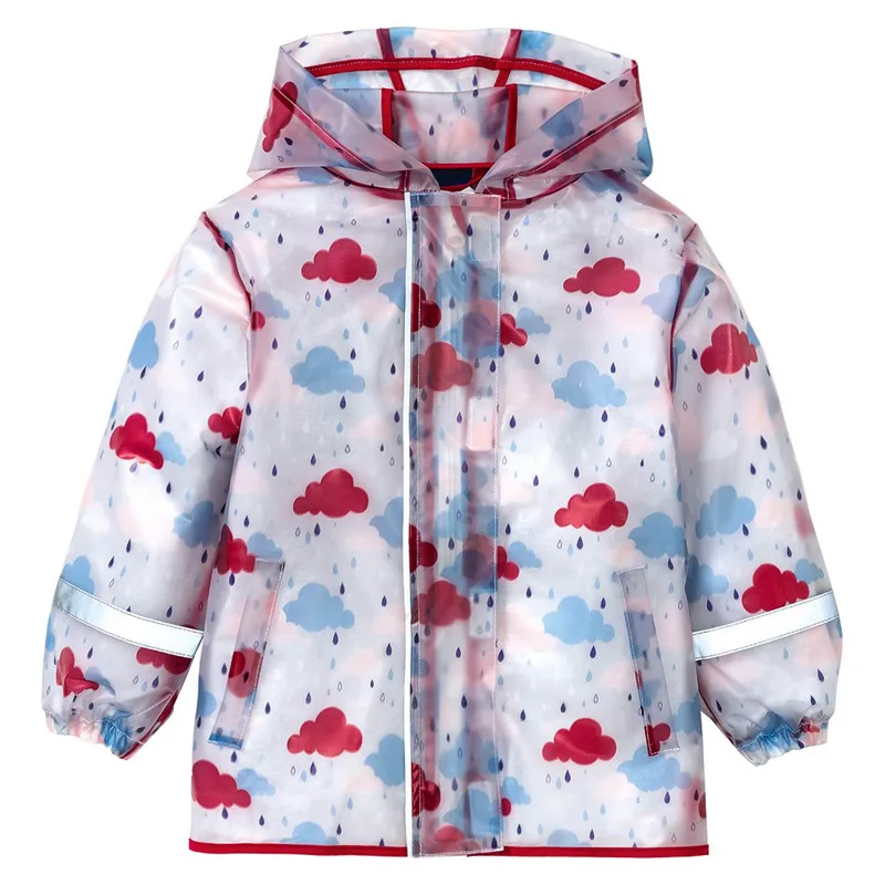 2022 весенняя куртка для девочек с капюшоном и принтом непромокаемые пальто