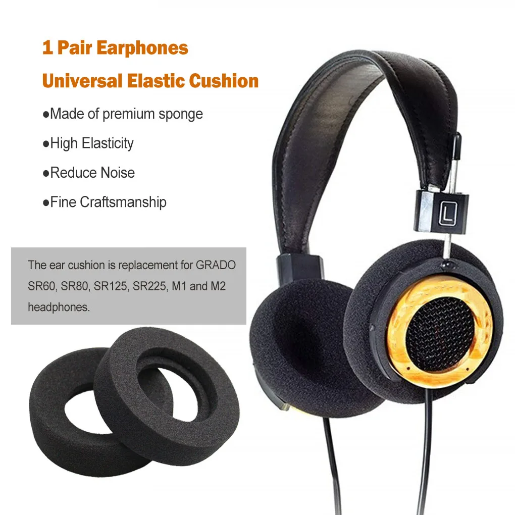 

Earphones Cushion Round Ear Cups Replacement for GRADO SR60 Headphones