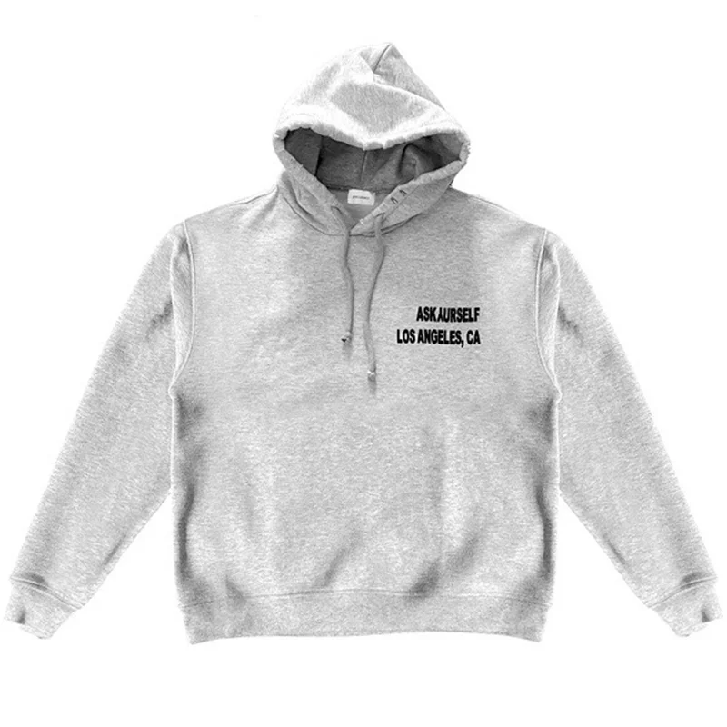 

High Street Los Angeles Pullover Askyurself Hoodie Men Women 1:1 Best Quality Washed Fleece Foam Print Askyurself Sweatshirts
