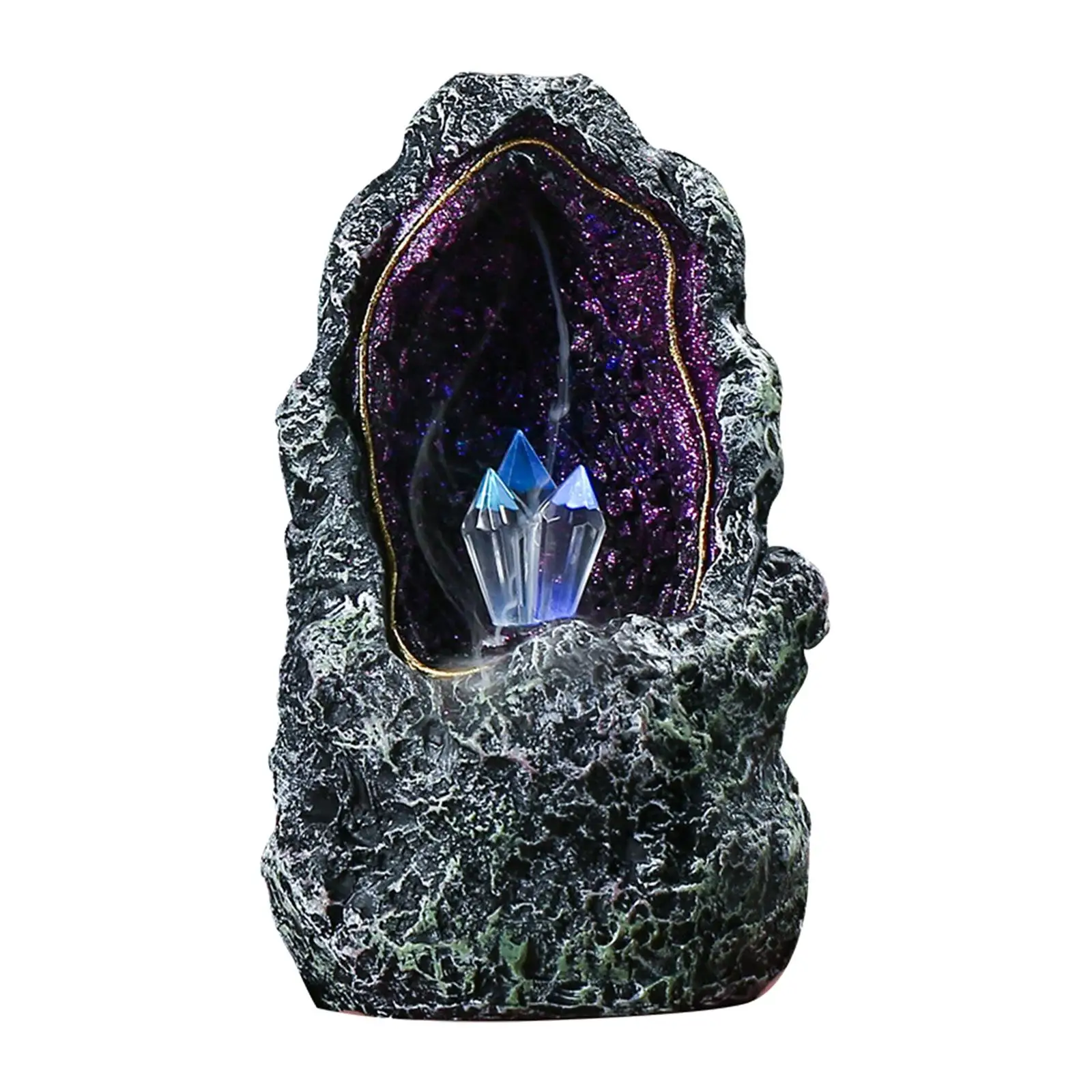 Backflow Incense Burner Waterfall Incense Cones Holder LED Lights Aromatherapy  Fountain for Meditation Home Decoration Table images - 6