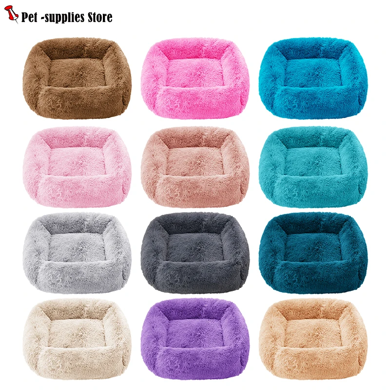 Новый квадратный плюшевый лежак для домашних животных кошачьего туалета зимний