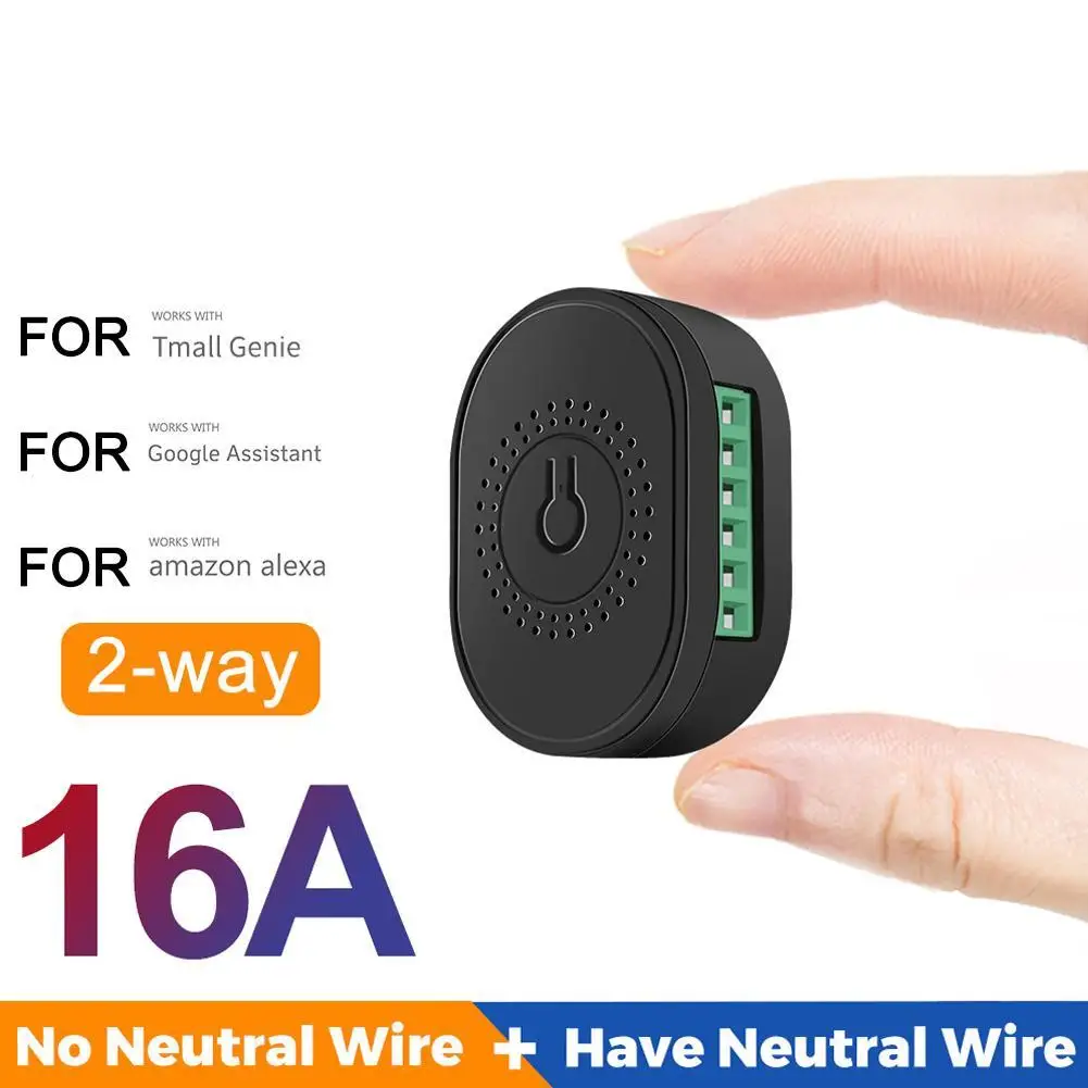 

ZigBee 3.0 16A High Power Mini Dual Control Tuya Smart Switch DIY WIFI Switch Relay Breaker Zero-fire Single-fire 2 In1