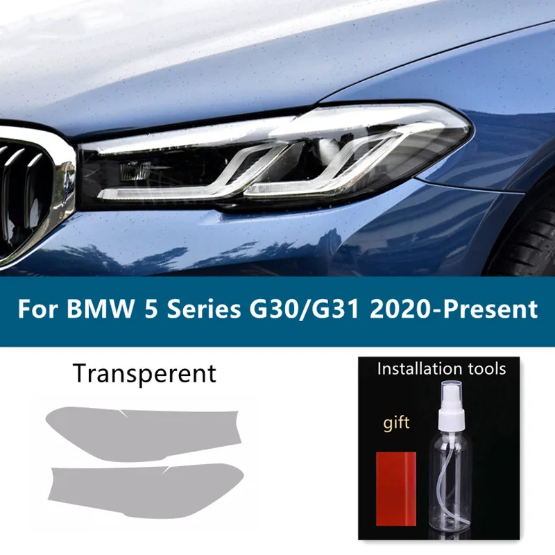 

Для BMW 5 серии Facelift G30 G31 2020 2021 тонировка автомобильной фары Дымчатая Черная защитная пленка прозрачная ТПУ стикер аксессуары