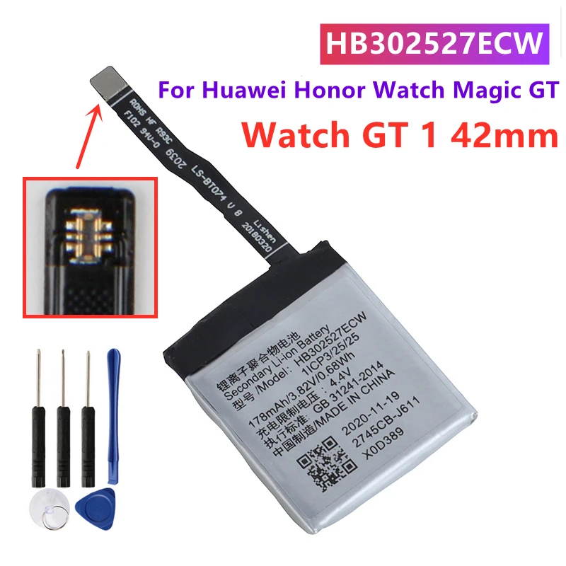 Аккумулятор для Huawei Watch 1 2 Pro 4G GT1 GT2 42 мм 46 HB532729ECW HB512627ECW HB302527ECW HB472023ECW HB442528ECW +