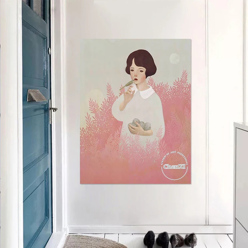 Акриловая абстрактная картина для девочек ручная работа без рамы большой декор