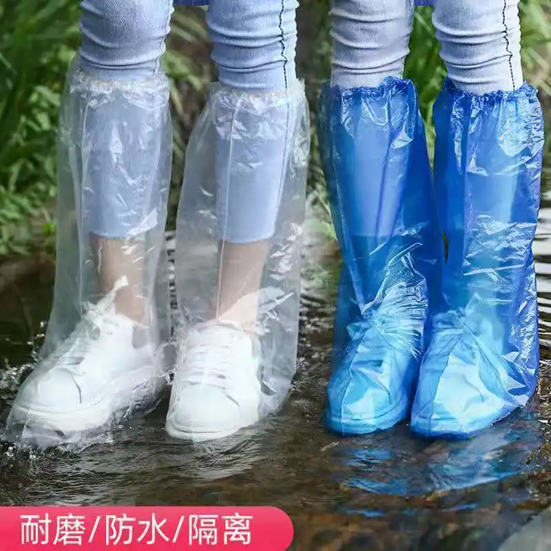 

10 Pairs Disposable Shoe Covers Convenient Rain Boots Thickened Wear-resistant Waterproof Dirt-proof Non-slip High-heeled Foot