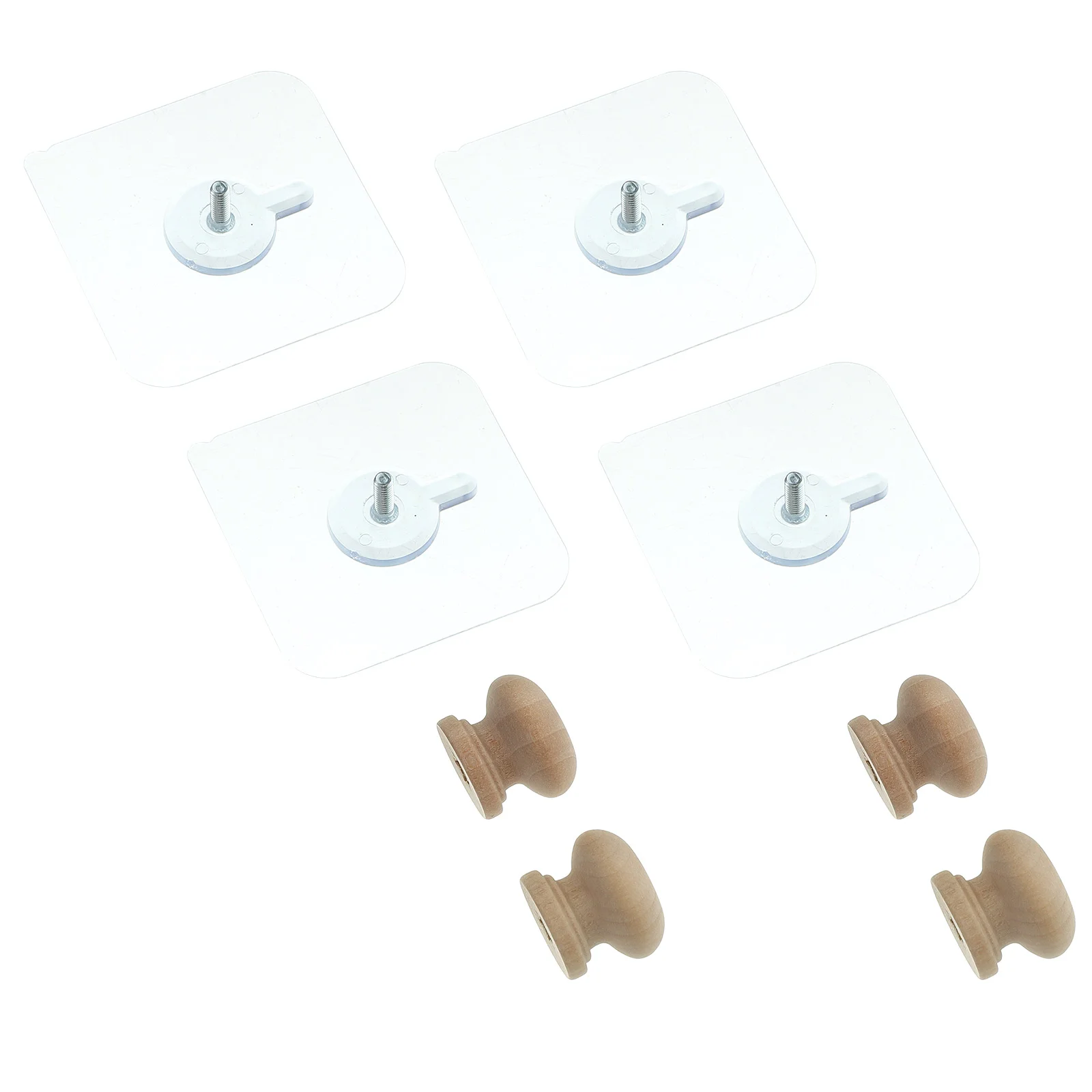

4pcs Decorative Towel Hook Self Adhesive Hooks with Wood Pegs for Closet Entryway Wardrobe