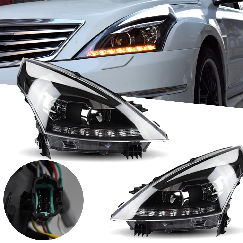 Фото Фара для Teana, светодиодные фары 2009-2012 Altima, автомобильный Стайлинг, DRL, сигнальная линза проектора, автоаксессуары, передняя часть №2