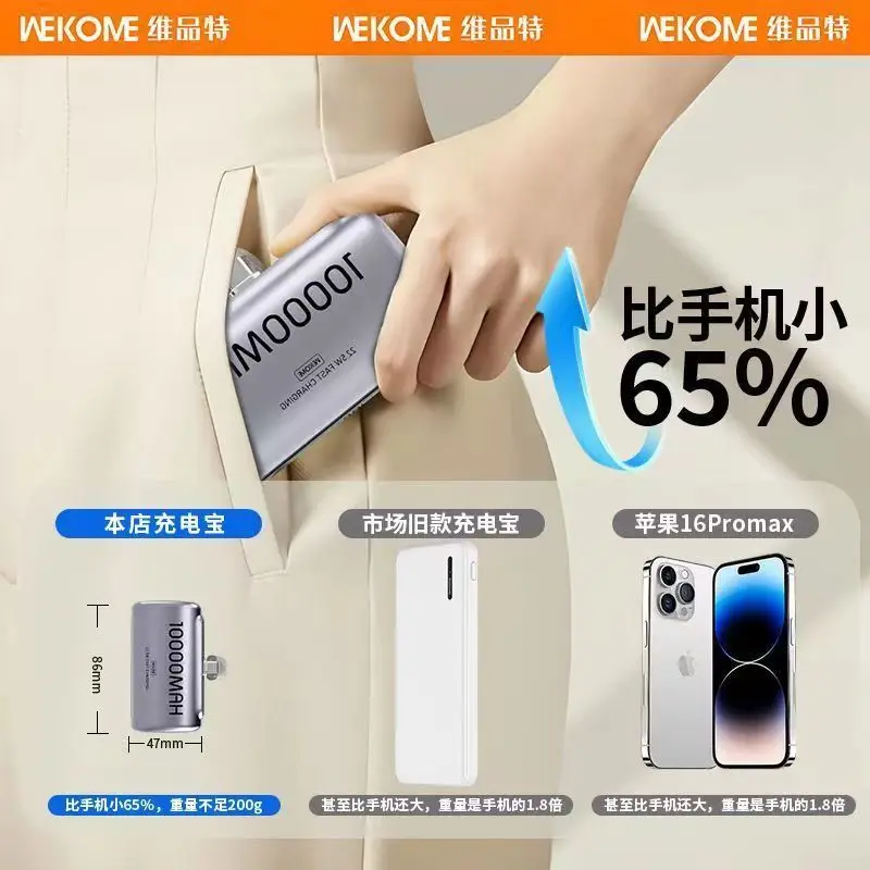 Фото Mini PowerBank 10000 мАч Запасная батарея Портативное зарядное устройство Внешняя батарея для мобильных устройств Быстрая зарядка для iPhone Samsung Xiaomi №3