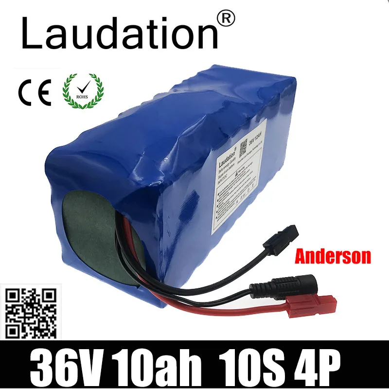 

Laudation 36V Ebike Battery 36V10ah Lithium Battery 18650 Battery 10S 4P For Electric Bicycle Built-in 15A BMS For Anderson Plug