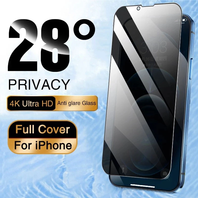Full Cover Privacy Screen Protectors for IPhone 13 12 Pro Max 12Mini 13Pro 11Pro XS MAX 7 8 Plus X XR SE Anti-spy Tempered Glass