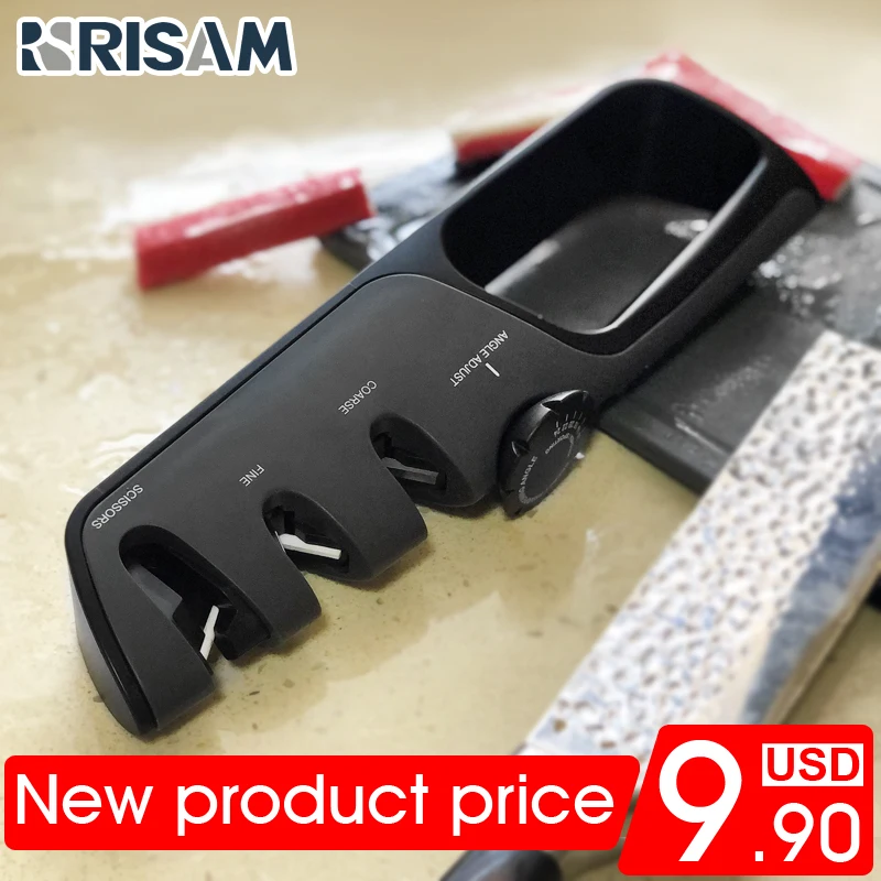 

RISAM Professional Knife Sharpener 3 Stages Scissors Sharpening system14~24 degree Angle Adjustable Outdoor knife Kitchen TAIDEA
