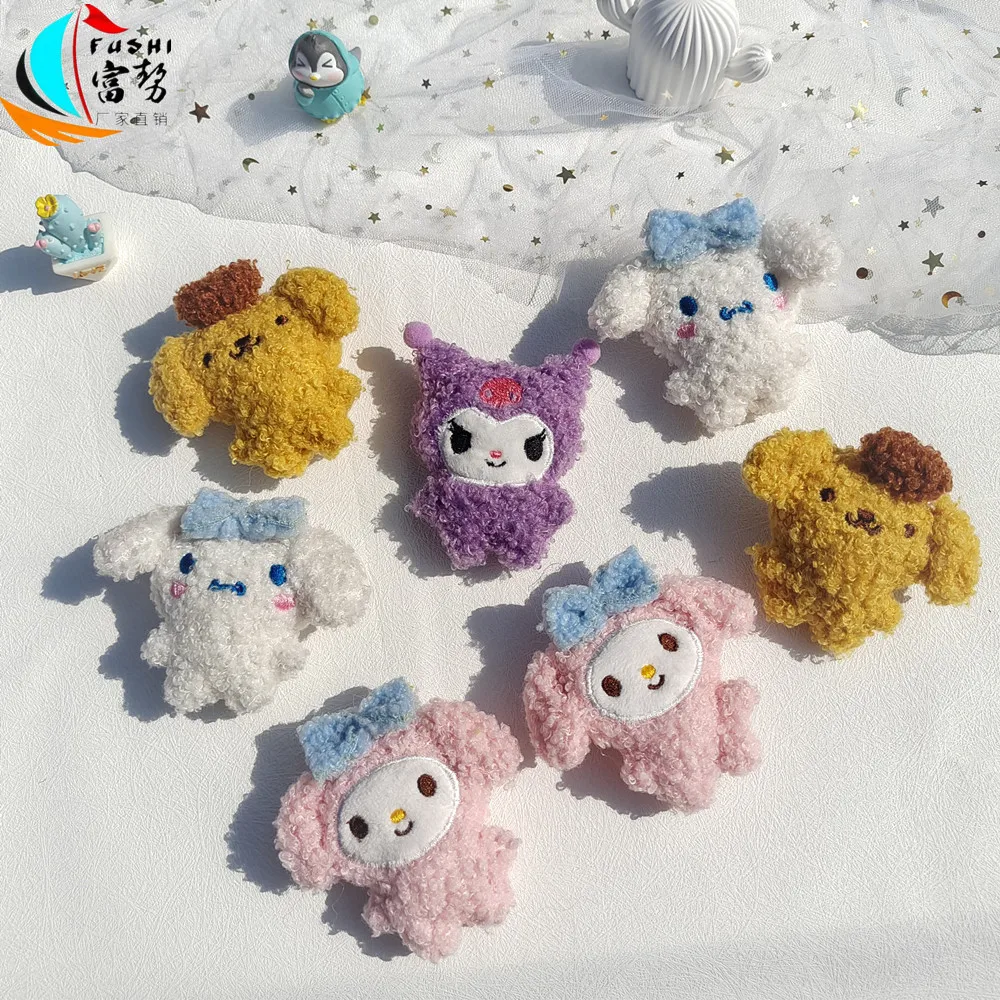 Новинка Симпатичная плюшевая брошь Sanrio в виде мультяшного героя Металлическая