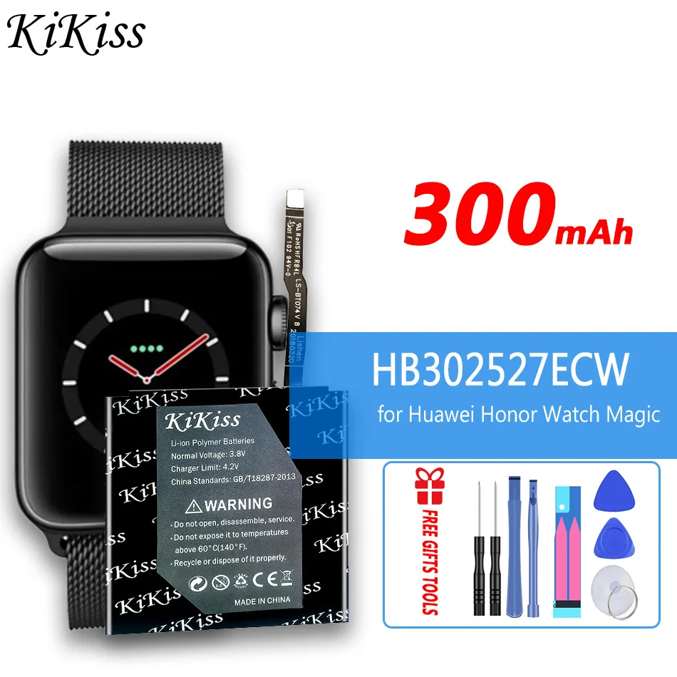 

Аккумулятор KiKiss HB302527ECW, 300 мАч, для Huawei Honor Watch Magic GT Watch GT 1 GT1, 42 мм, батареи большой емкости