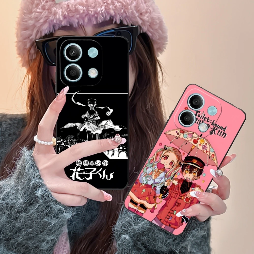 Умный чехол Hanako Kun для мобильного телефона Xiaomi Redmi Note 13 12 11 10 9 8 7 6 S A Pro Lite Plus 5G черный