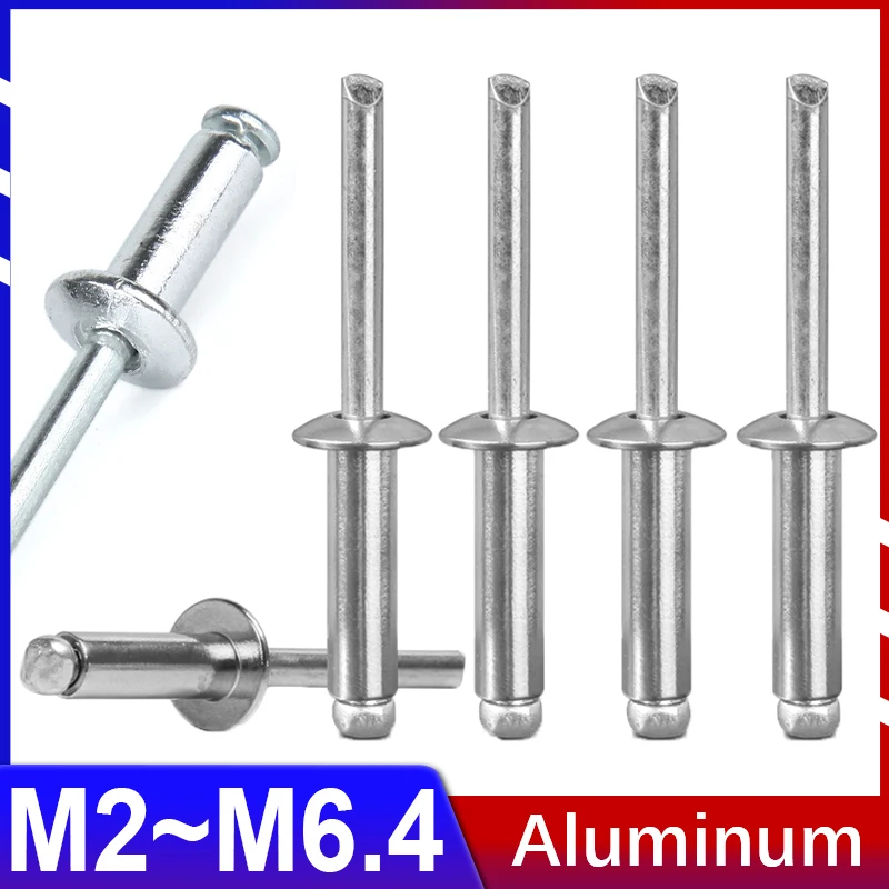 Алюминиевая круглая заклепка M2 M2.4 M2.8 M3 M3.2 M3.6 M4 M5 M6 M6.4 | Винты