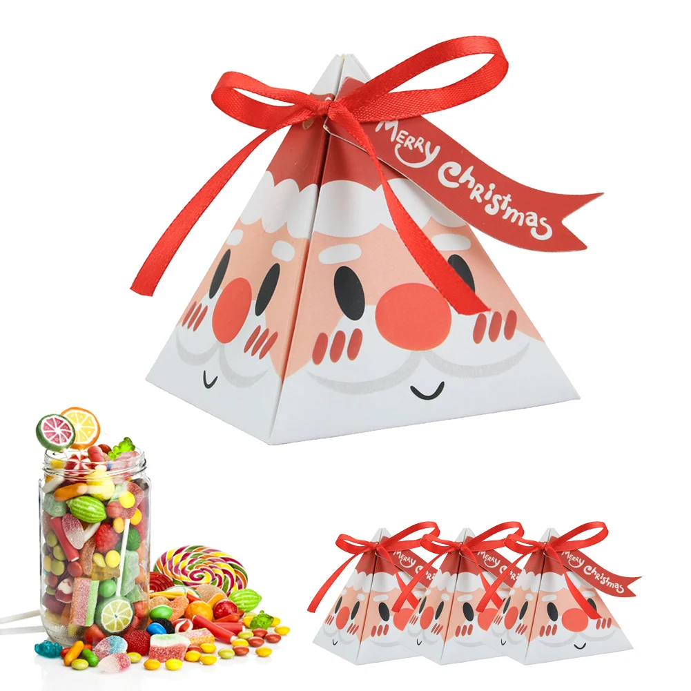 

10 шт., бумажные подарочные пакеты в виде Деда Мороза