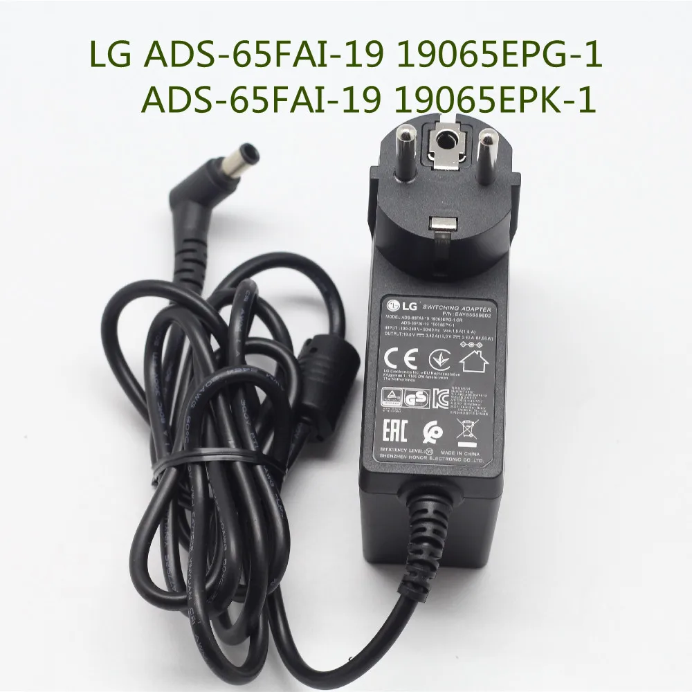 

19V 3.42A 64.98W AC/DC Adapter for LG ADS-65FAI-19 19065EPK-1 Adapter ADS-65FAI-19 19065EPG-1