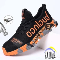 2022 new work boots for men lightweight breathable soft safety shoes steel toed male puncture proof sport comfortable sneakers