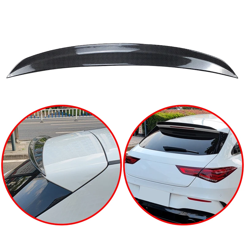 

For Mercedes-Benz CLA Class X118 2019-2021 CLA200 260 CLA35 CLA45 AMG Rear Roof Wing Spoiler Glossy Black Or Carbon Fiber Look