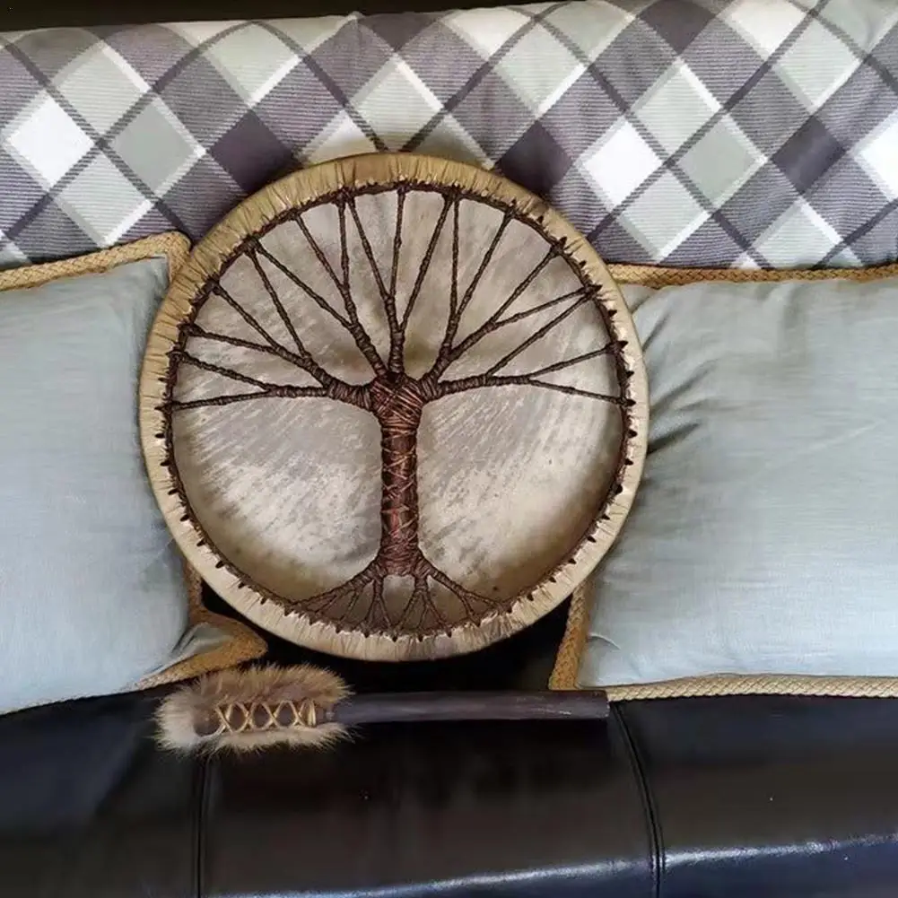 

Shaman Drum "Tree Of Life" Siberian Drum Spirit Music Handmade Crafts Ornament Easter Gifts Home Decor Drum Set For Adults