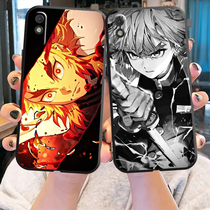 

Demon Slayer Anime Phone Case For Xiaomi Redmi 9 9i 9AT 9T 9A 9C 10 Note 9 9T 9S 10 10 Pro 10S 10 5G Liquid Silicon Soft