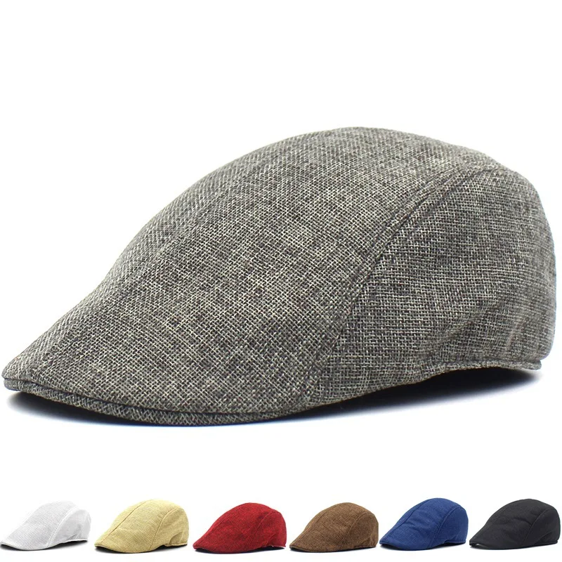 

Mesh Beret Men's And Women's Retro Caps Summer Breathable Outdoor Sun Hat Forward Cap Old Man's Hat