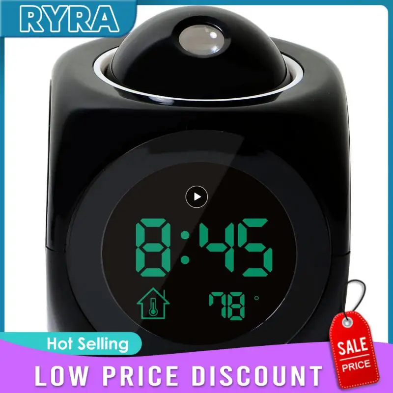Led Wall/ceiling Projection Lcd Digital Voice Talking Temperature For Bedroom Wake Up With Godinnik On The
