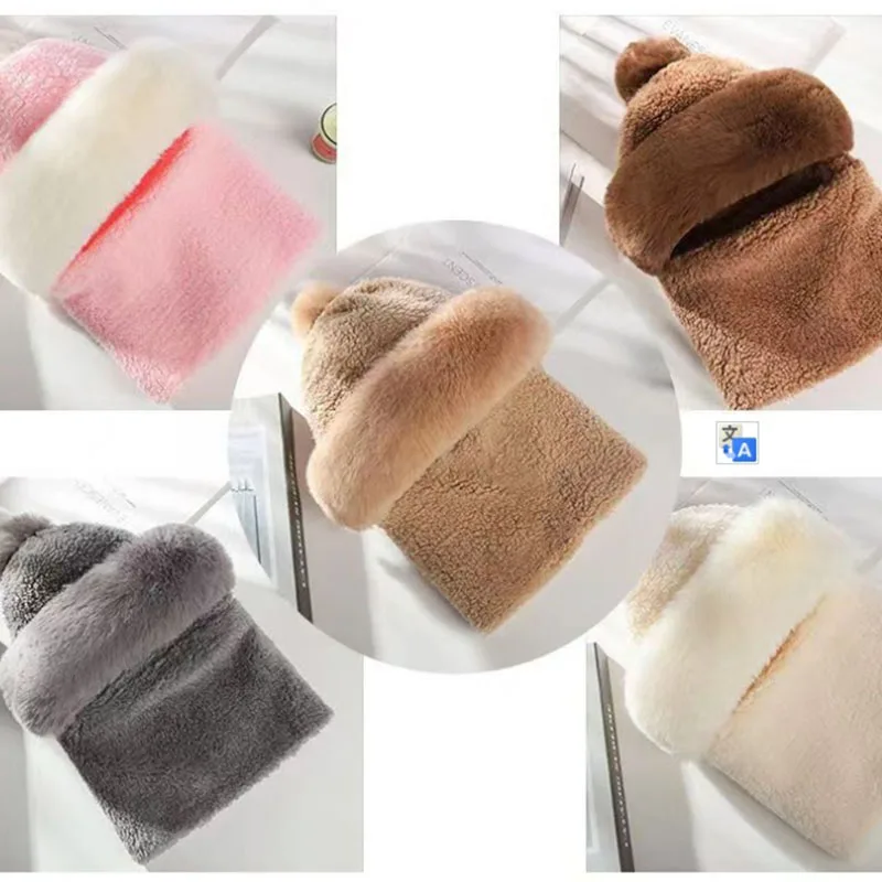 Женская зимняя шапка с защитой ушей от ветра женская маска из шерсти утолщенная