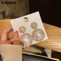 fashion personality wedding party jewelry accessories new trendy european and american temperament long pearl earrings women