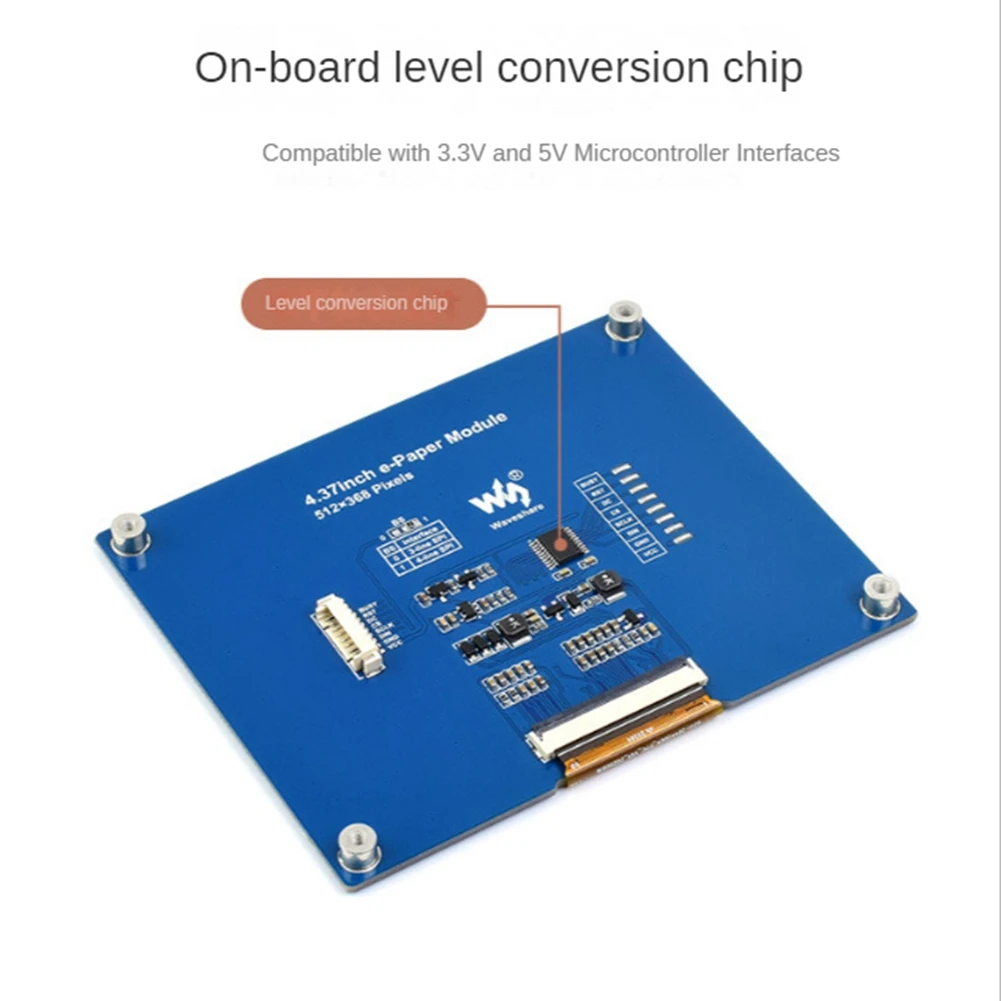

Waveshare 4.37 Inch E-Paper E-Ink Display Screen Module 512X368 for Raspberry Pi Arduino SPI LCD Display Module B