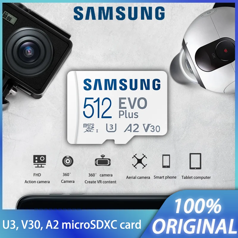 

SAMSUNG EVO Plus Micro SD Card V30 A2 128GB 64GB 512GB 256GB Class10 Flash Memory Card SD Memory U3 4K Micro sd TF Cards SDXC