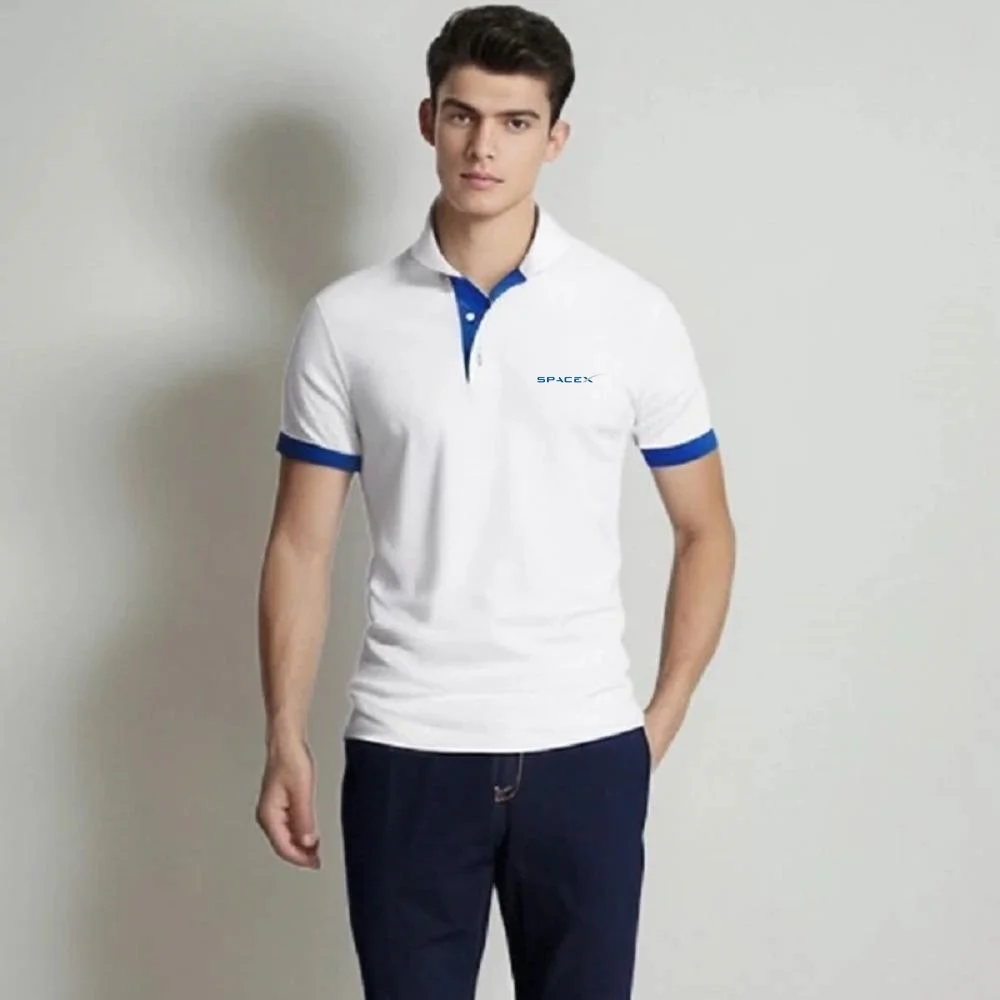 Мужские рубашки поло SpaceX футболки для экспедиций ракета звездного цвета с