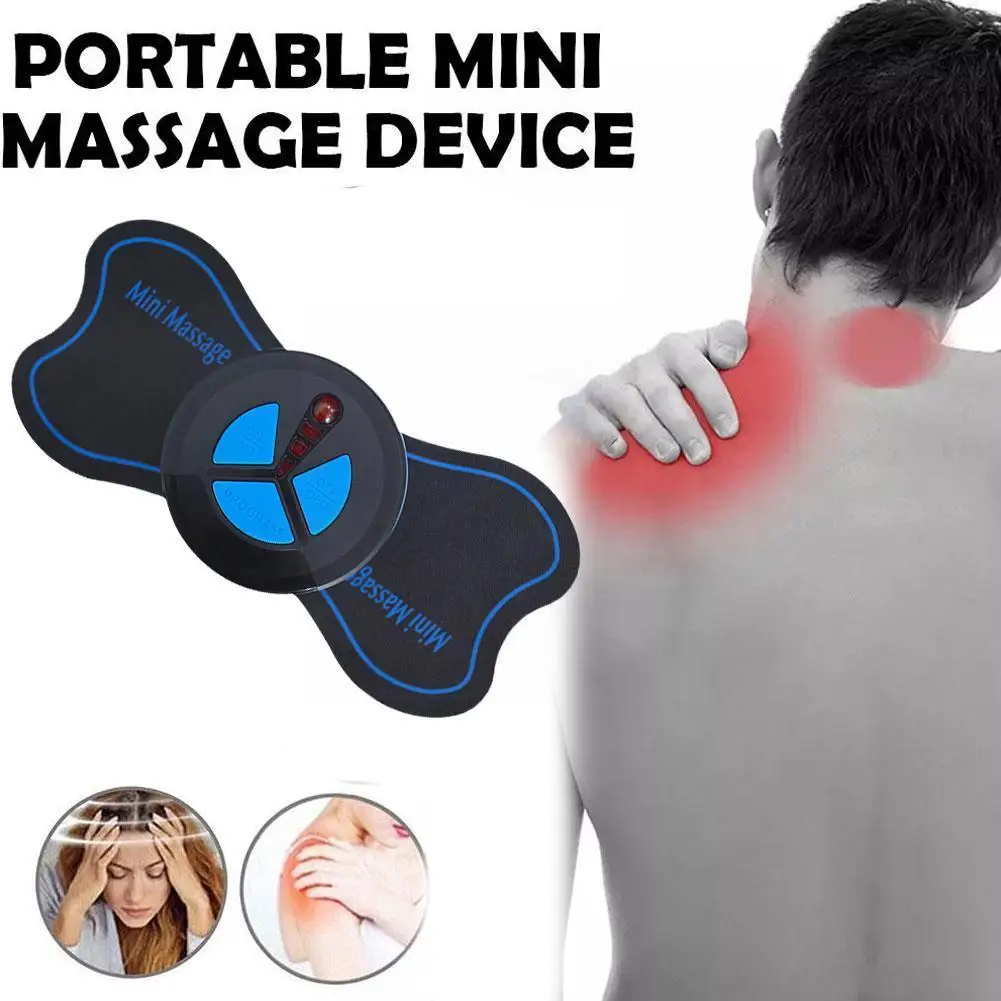 

Электрический мини-массажер для шеи EMS, массажный пластырь для шейного отдела, снятие боли в спине, мышцах, портативный инструмент для шеи, расслабление плеч и тела, массажер V9S7