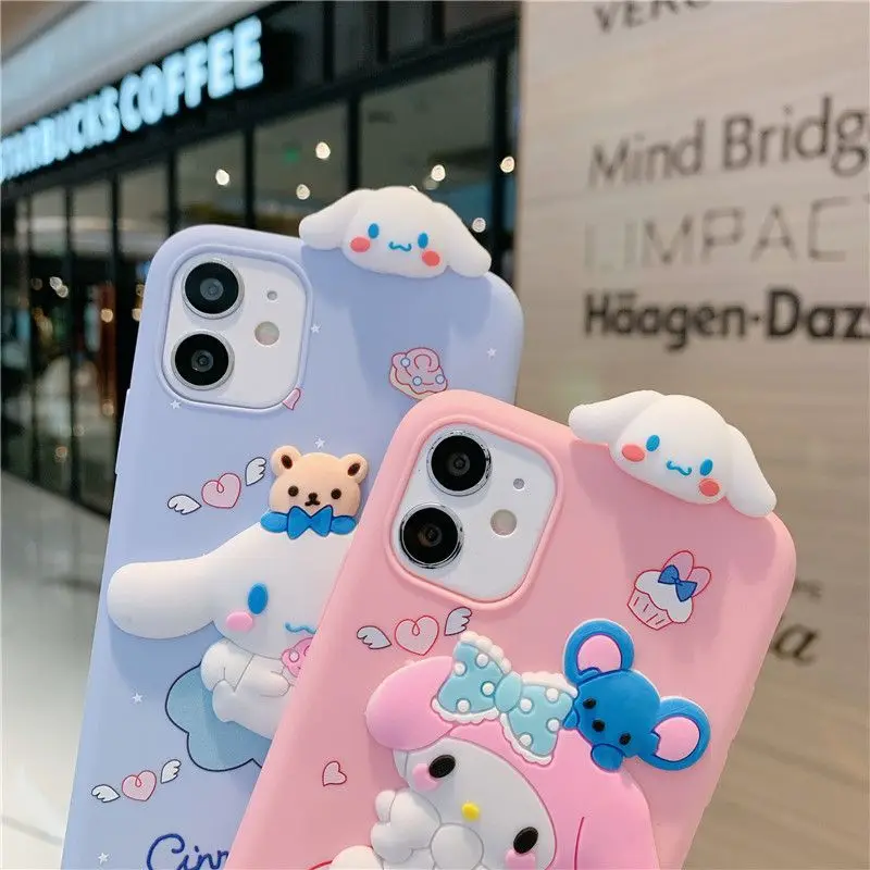 

Sanrio Melody Cinnamoroll чехол для телефона аниме защитный чехол для iPhone14 13 12 11 ProMAX MiNi Cartoon Anti-Shatter Soft Silicone