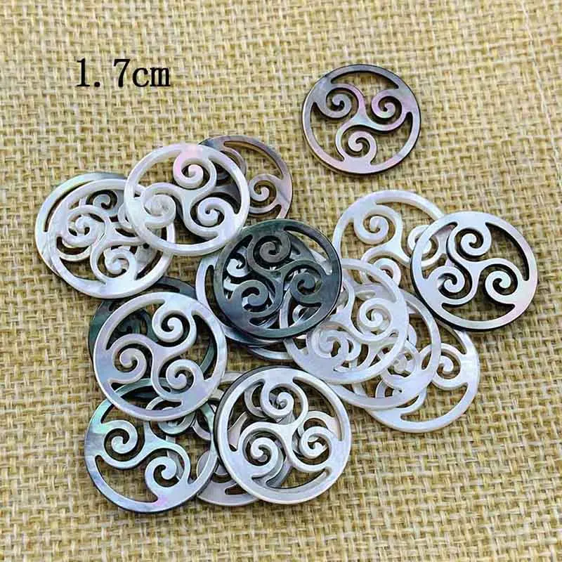 

2PC Real Shell Pendant Natural Mother-of-pearl Carved Hollow Triple Helix Charms for Jewelry Making Necklace Earring Accessories