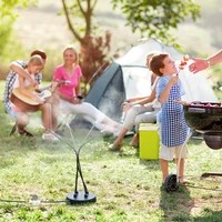 stand misting system black bendable tube kids water playing garden watering misting 4 brass nozzles cooling system for outdoor