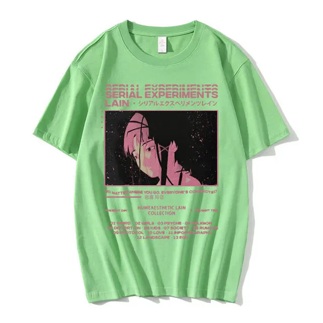 

Футболка мужская оверсайз с рисунком аниме серийных экспериментов, футболка унисекс с рисунком ивакура манги, девушки, научной фантастики, футболка с коротким рукавом