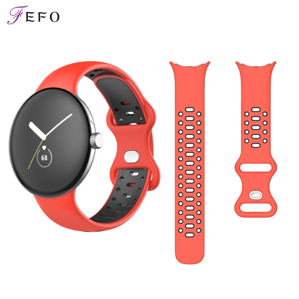 

Double Color Band for Google Pixel Watch Sports Soft Silicone Strap for Pixel Watch Smartwatch Bracelet Watchband Accessories