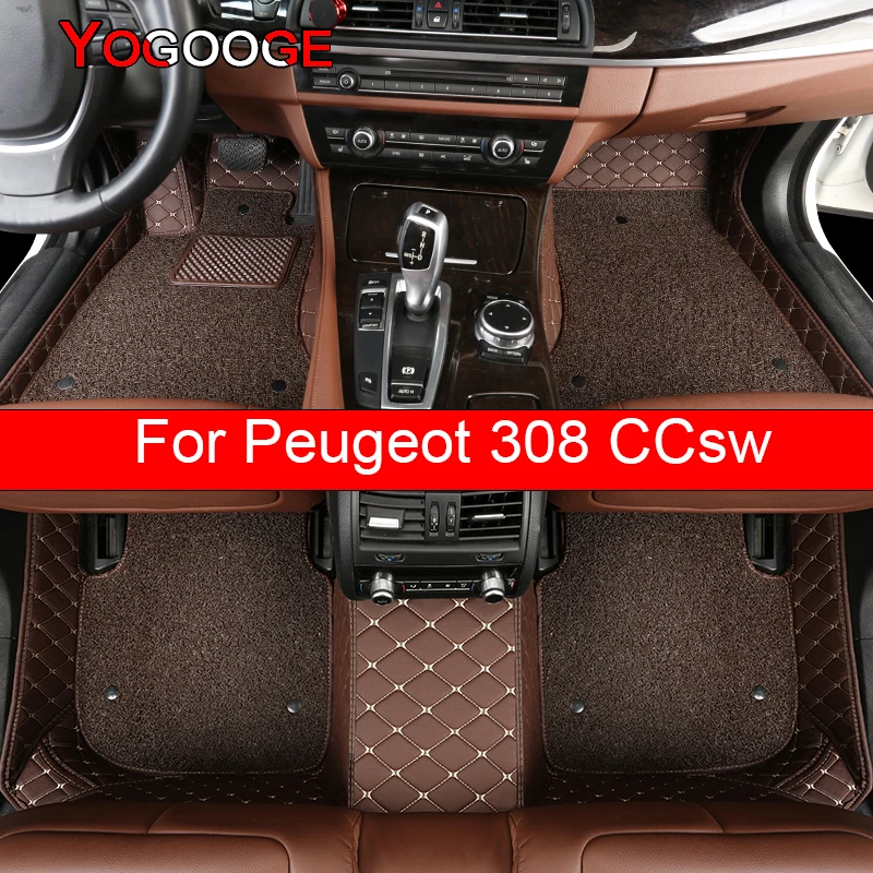 

YOGOOGE Car Floor Mats For Peugeot 308CC 308sw Foot Coche Accessories Carpets