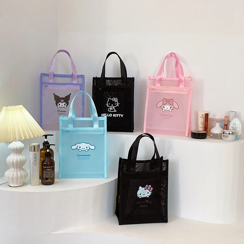 

Kawaii Sanrio Hellokittys Mymelody Cinnamoroll Kuromi косметичка аниме мультфильм мыть мешок Милая женская сумка для хранения игрушки подарки