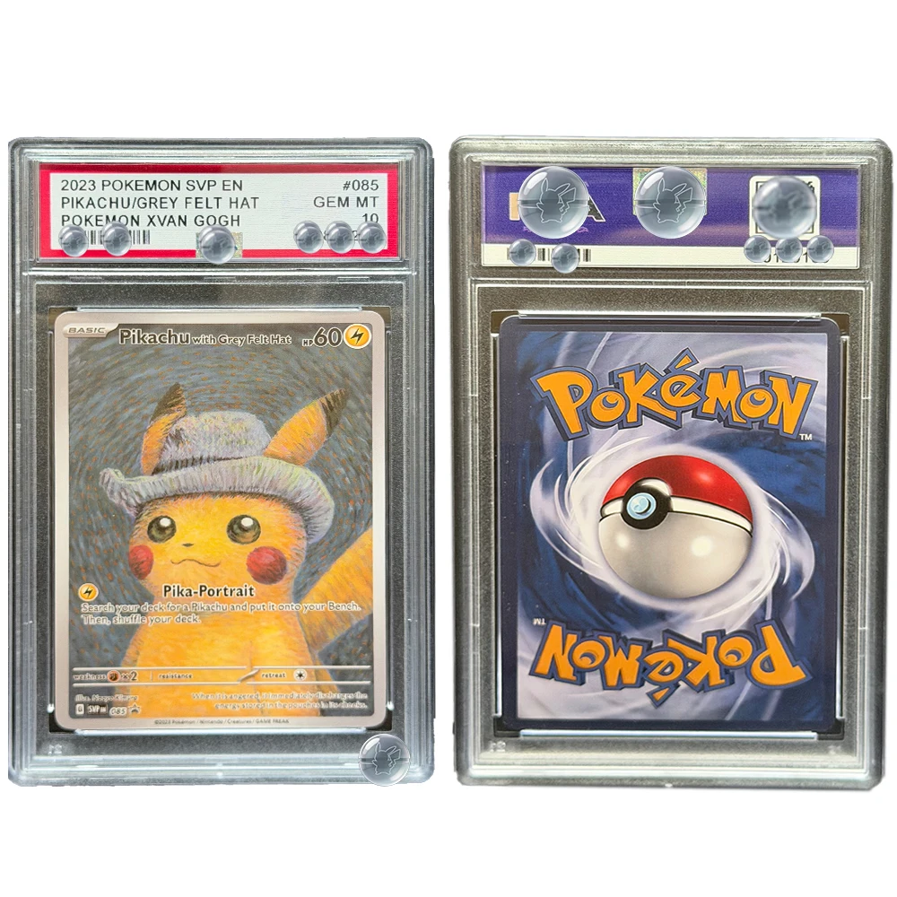 Фото Коллекционная карта POKEMON SVP EN 2023 с Пикачу/серым фетровым колпаком, POKEMON XVAN GOGH DIY, прокси-карта PTCG, оцененная коллекционная карта, специальная редкая карта с уникальным дизайном №1