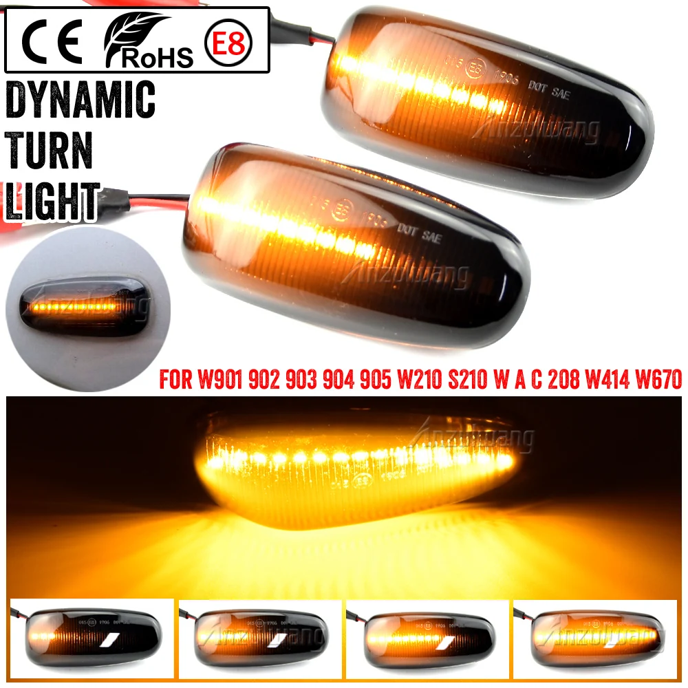 

1 Set For Mercedes-BENZ E-Class W210 C-Class W202 W208 Led Dynamic Side Marker Turn Signal Light Sequential Blinker Light