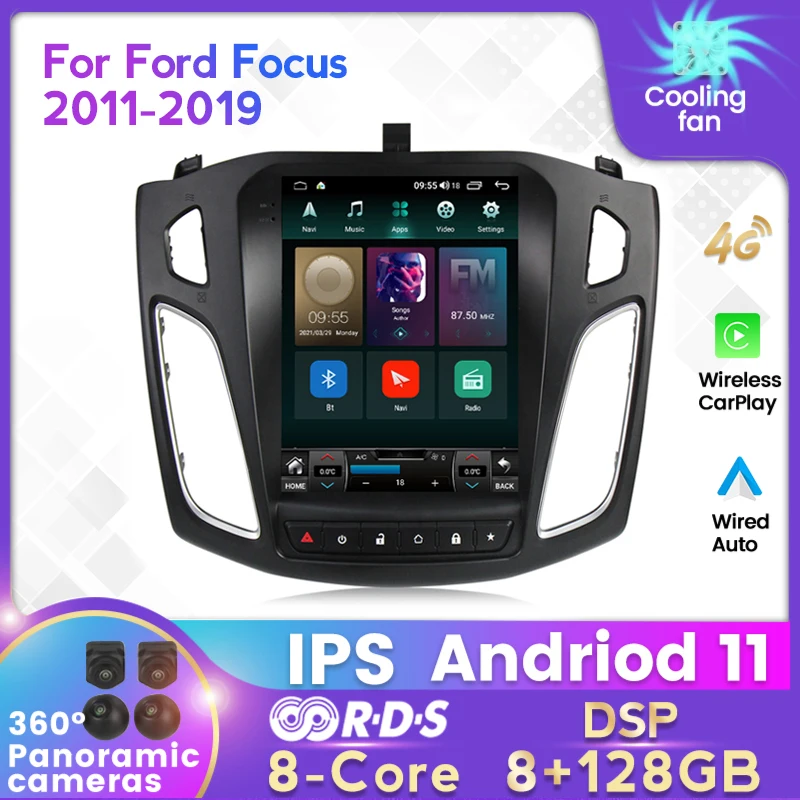 Автомобильный GPS-навигатор для Ford Focus 7862-2012 Android 11 радио стерео мультимедиа
