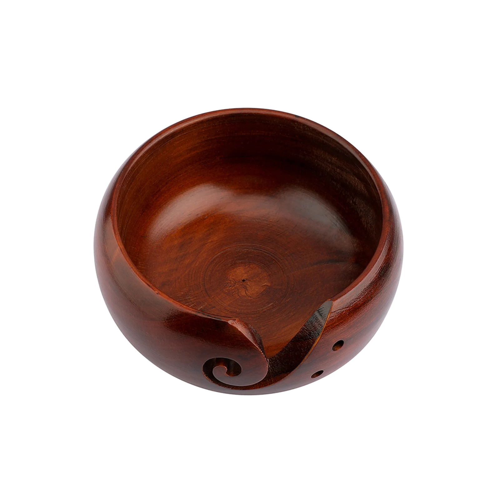 

Carved Wooden Smooth Accessories Portable Home With Holes For Knitting Crochet Storage Thread Winder Needlework Tool Yarn Bowl