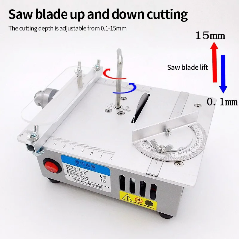 Mini Table Saw Small Woodworking Electric Bench Saw Handmade DIY Hobby Model Crafts Cutting Tool  63mm HSS Blade R1